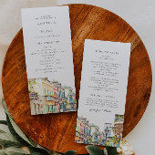 NOLA New Orleans Skyline Wedding Program Kaart