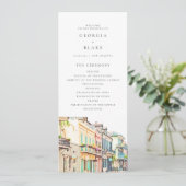 NOLA New Orleans Skyline Wedding Program Kaart (Staand voorkant)