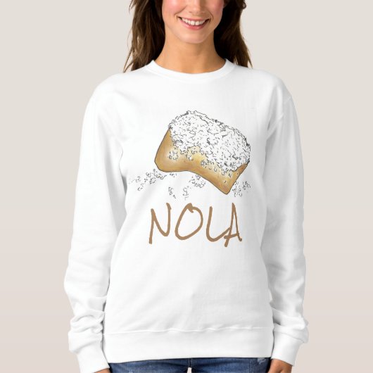 NOLA New Orleans Sugary Beignet Pastry Sweatshirt (Voorkant)