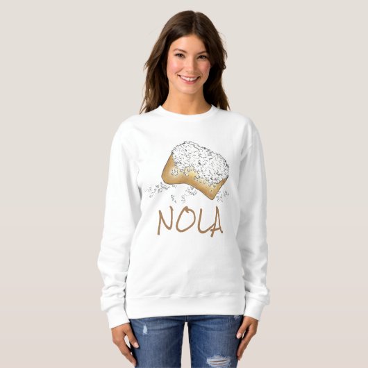 NOLA New Orleans Sugary Beignet Pastry Sweatshirt (Voorkant volledig)