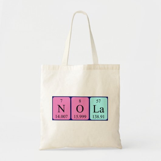 Nola periodieke lijstnaam canvas tas (Voorkant)