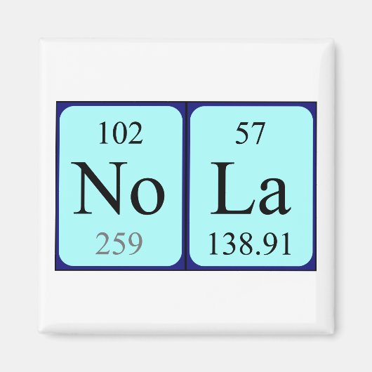 Nola periodieke table name magnet (Voorkant)