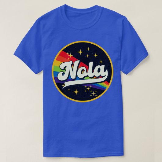 Nola regenboog in ruimte  stijl t-shirt (Design voorkant)