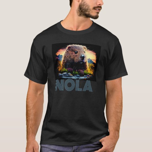 Nola Saying New Orleans Mardi Gras Nutria Rat  6 T-shirt (Voorkant)