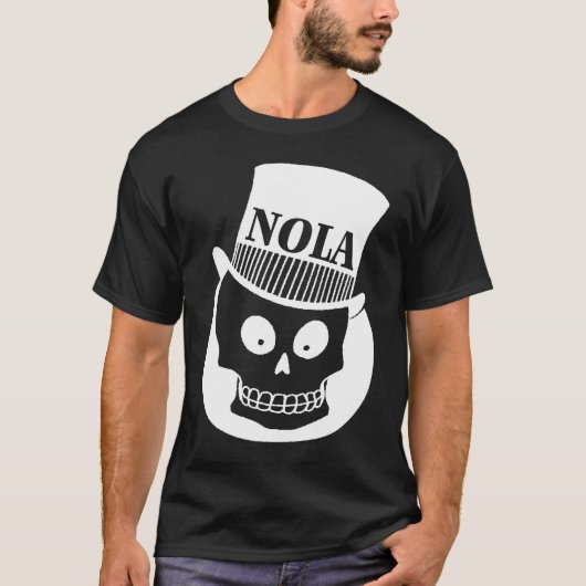 Nola Skull in de hoge hoed T-shirt (Voorkant)
