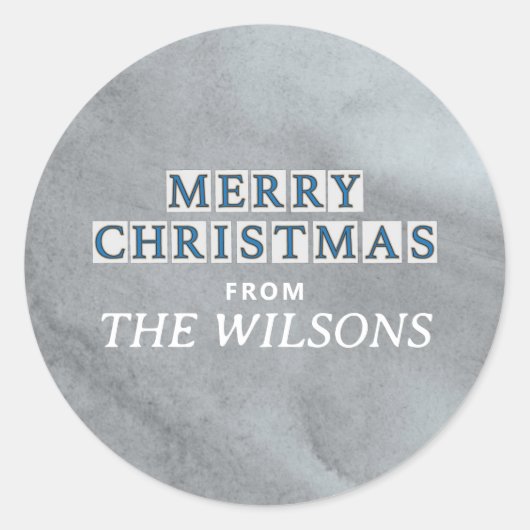 NOLA STREET TEGELS VROLIJK KERSTFEEST RONDE STICKER (Voorkant)