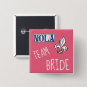 NOLA Team Bride Vierkante Button 5,1 Cm (Voorkant /achterkant)