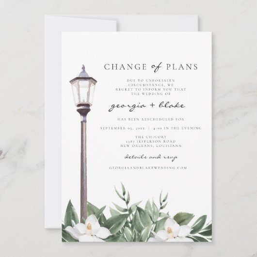 NOLA Waterverf Magnolia's Trouwplannen Gewijzigd  Kaart (Voorkant)