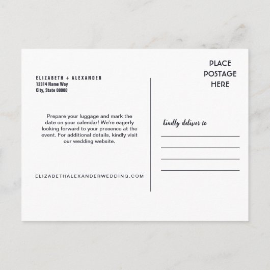 Nola Waterverf New Orleans Bruiloft Save The Date Briefkaart (Achterkant)