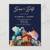 Nola Waterverf New Orleans Bruiloft Save The Date Briefkaart (Voorkant)