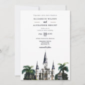 Nola Waterverf New Orleans City Louisiana Bruiloft Kaart (Voorkant)