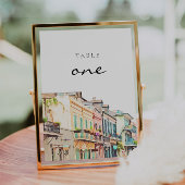 Nola - Waterverf New Orleans Tabelnummers Kaart