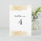 NOLA Yellow Waterverf bruiloft Table Number Kaart (Staand voorkant)