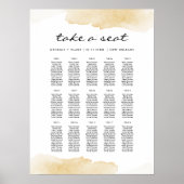 NOLA Yellow Waterverf Wedding Seating Chart Poster (Voorkant)