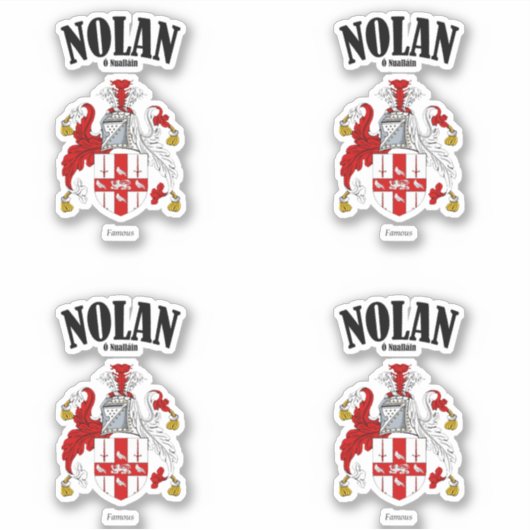Nolan Crest Iers Vertaling & Betekenis (x4) Sticker (Voorkant)