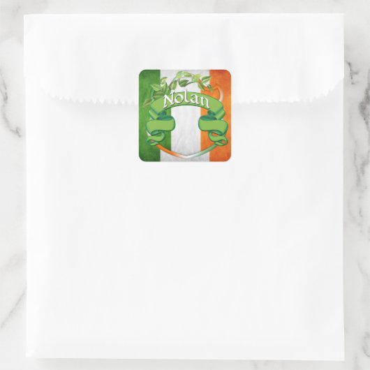 Nolan Irish Shield Vierkante Sticker (Tas)