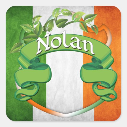 Nolan Irish Shield Vierkante Sticker (Voorkant)
