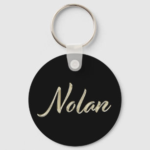 Nolan Name whitegold Button Schlüsselanhänger Sleutelhanger