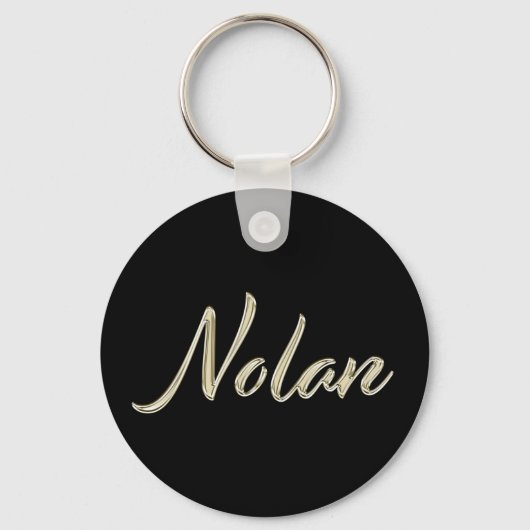 Nolan Name whitegold Button Schlüsselanhänger Sleutelhanger (Voorkant)