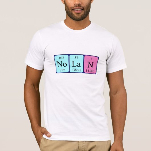 Nolan periodiek table name shirt (Voorkant)