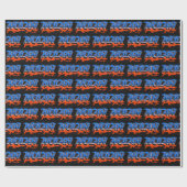 Nolan Vorname Name Graffiti blue orange Cadeaupapier (Vlak)