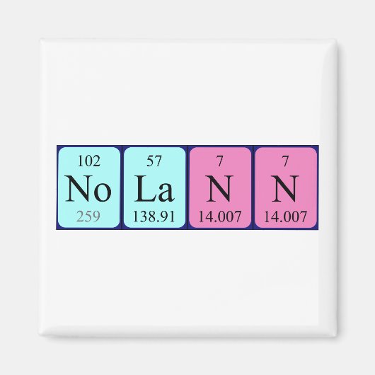 Nolann periodiek table name magnet (Voorkant)