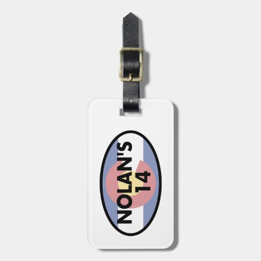 Nolan's 14 Colorado Vlag Ovaal Bagagelabel (Voorkant verticaal)