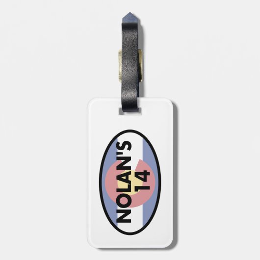 Nolan's 14 Colorado Vlag Ovaal Bagagelabel (Achterkant verticaal)