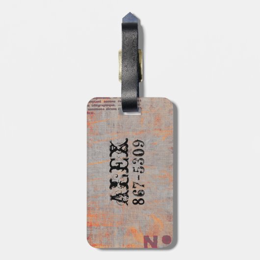 Noli me Tangere Latin raak me niet! Bagagelabel (Achterkant verticaal)