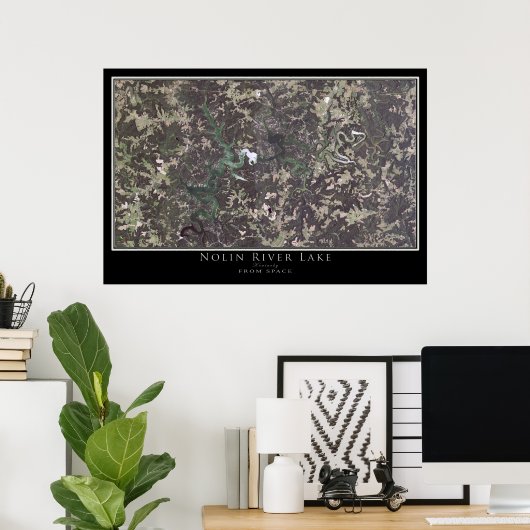 Nolin Lake Kentucky Satellite Poster Map (Thuiskantoor)