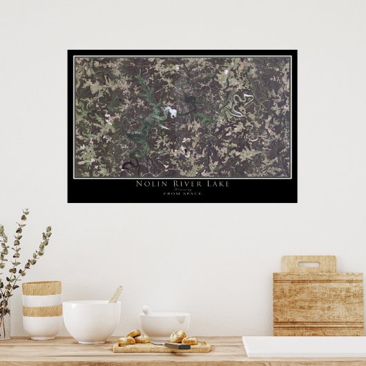 Nolin Lake Kentucky Satellite Poster Map (Keuken)
