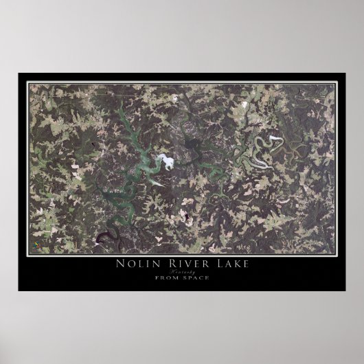 Nolin Lake Kentucky Satellite Poster Map (Voorkant)