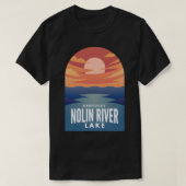 Nolin River Lake KY Retro Sunset Sticker T-shirt (Design voorkant)