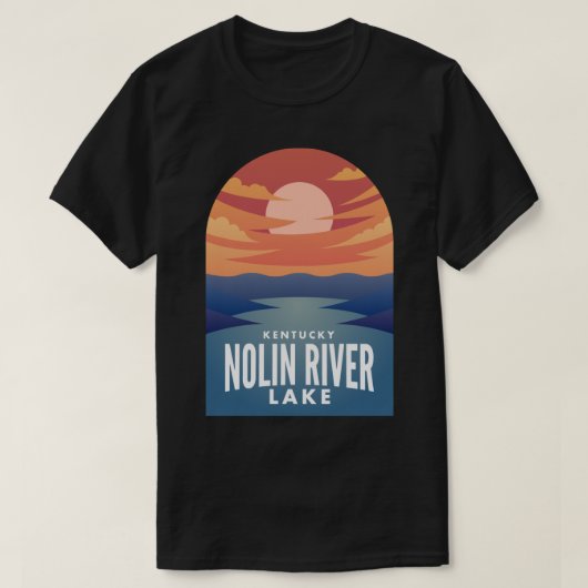 Nolin River Lake KY Retro Sunset Sticker T-shirt (Design voorkant)