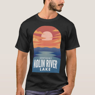 Nolin River Lake KY Retro Sunset Sticker T-shirt