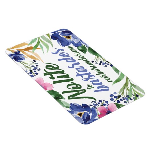 Nolite te Bastardes Carborundorum Blauw Bloemen Magneet (Rechterzijde)