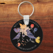 Nolite Te Bastardes Carborundorum vogels | bloemen Sleutelhanger (Voorkant)