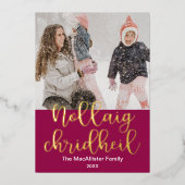 Nollaig Chridheil, Scots Gaelic Merry Kerstmis Folie Feestdagenkaart (Voorkant)