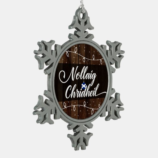 Nollaig Chridheil Scottish Gaelic Merry Kerstmis Tin Sneeuwvlok Ornament (Links)
