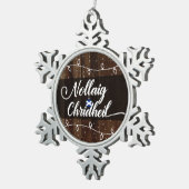 Nollaig Chridheil Scottish Gaelic Merry Kerstmis Tin Sneeuwvlok Ornament (Rechts)