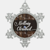 Nollaig Chridheil Scottish Gaelic Merry Kerstmis Tin Sneeuwvlok Ornament (Voorkant)