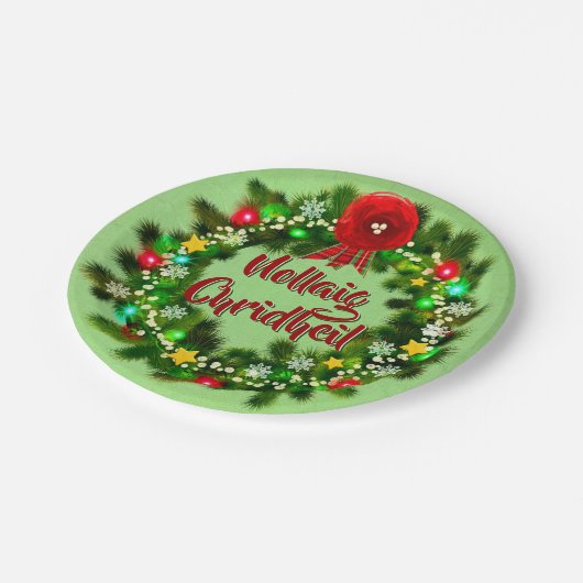 Nollaig Chridheil Scottish Kerstmis 7" Papieren Bordje (Gekanteld)