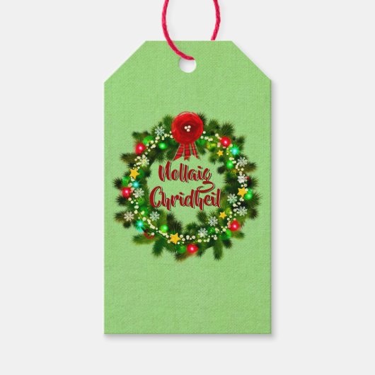 Nollaig Chridheil Scottish Kerstmis Cadeaulabel (Voorkant)