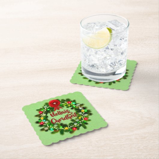 Nollaig Chridheil Scottish Kerstmis Kartonnen Onderzetters (Insitu)