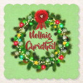 Nollaig Chridheil Scottish Kerstmis Kartonnen Onderzetters (Voorkant)