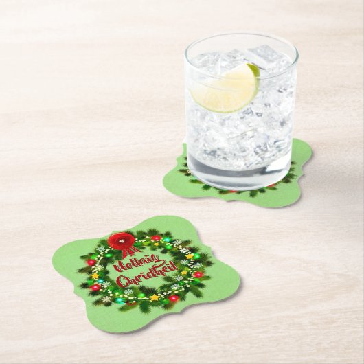 Nollaig Chridheil Scottish Kerstmis Kartonnen Onderzetters (Insitu)