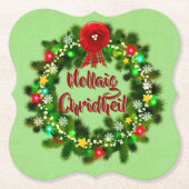 Nollaig Chridheil Scottish Kerstmis Kartonnen Onderzetters (Voorkant)