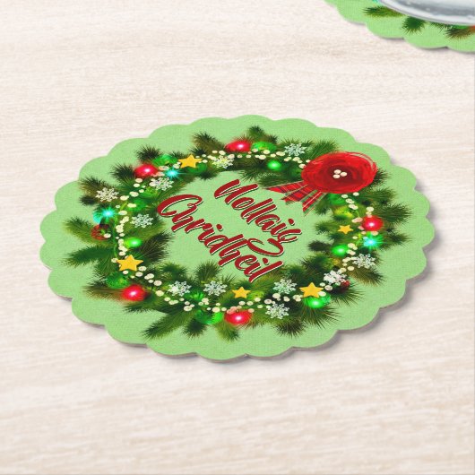 Nollaig Chridheil Scottish Kerstmis Kartonnen Onderzetters (Gekanteld)