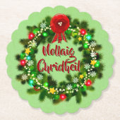 Nollaig Chridheil Scottish Kerstmis Kartonnen Onderzetters (Voorkant)