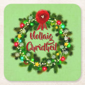 Nollaig Chridheil Scottish Kerstmis Kartonnen Onderzetters (Voorkant)